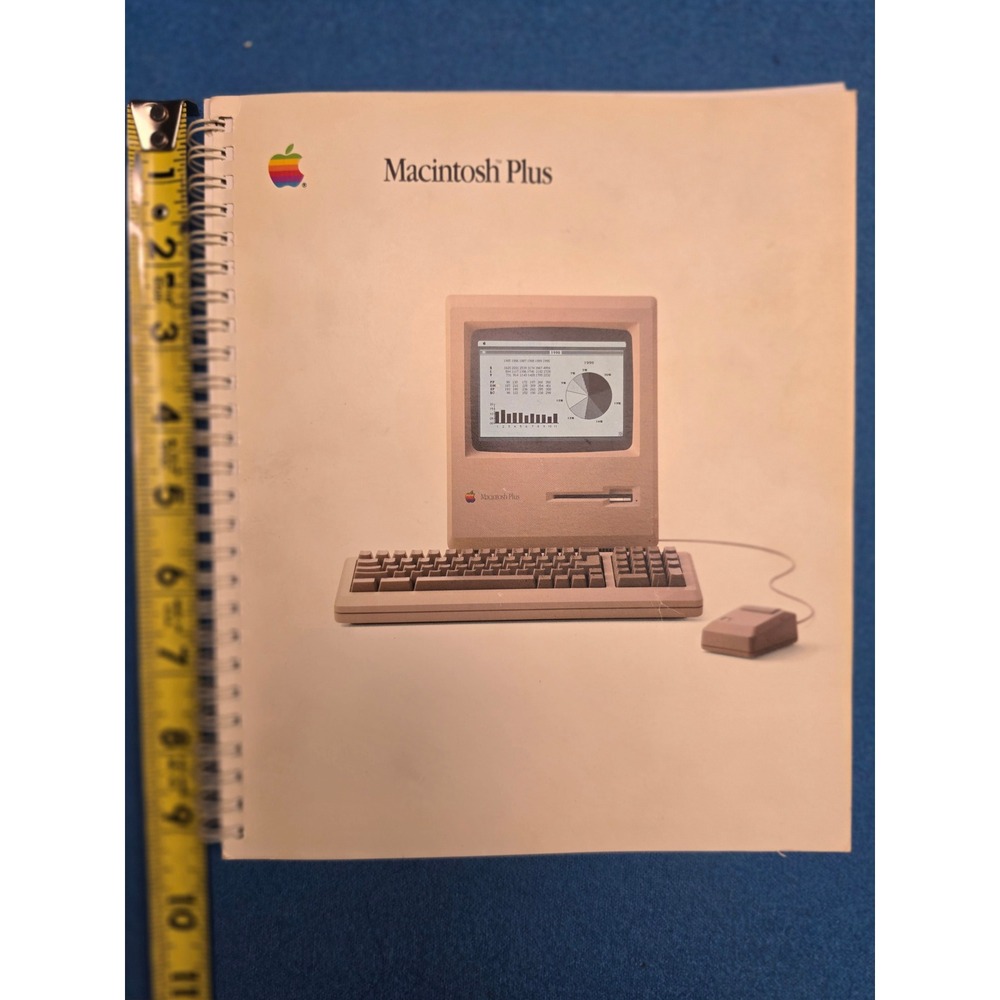 Apple Macintosh Plus Manual Vintage 1986 Beige Good Spiral Bound 030-1246-B
